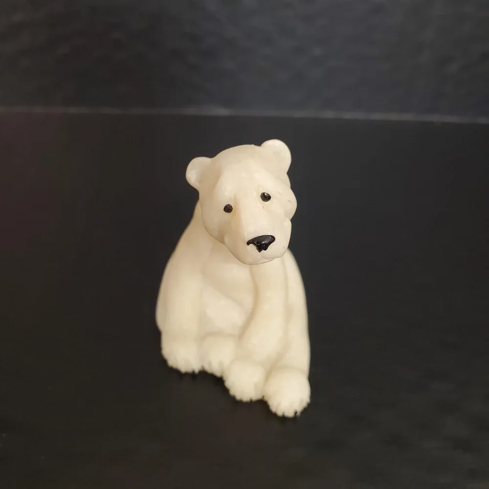 Polar Bear Stone Figure Ornament Quarry Critters Porter 2nd Nature Design c.2000